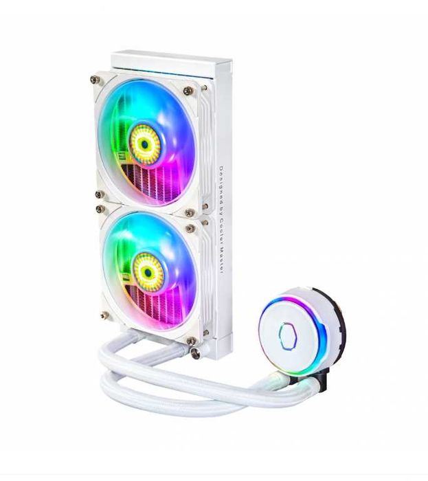 НОВ!!! Компютърен вентилатор Cooler Master, MasterLiquid PL240 Flux, бял