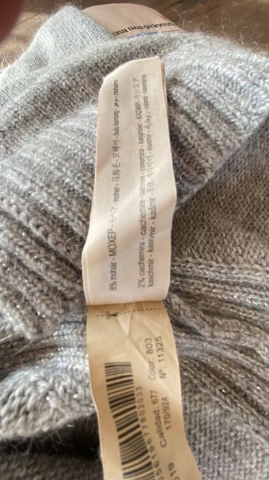 Massimo Dutti пуловер сив кашмир вълна