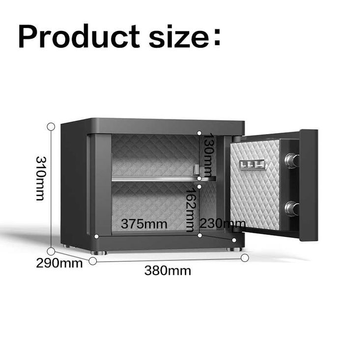 Seyf deli Сейф Deli ET592 с отпечатком пальца 31x38x29 19кг Скидки !!!