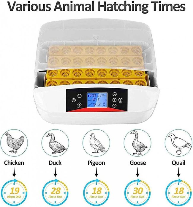 Инкубатор за яйца – 42 яйца с LED дисплей и автоматичен контрол