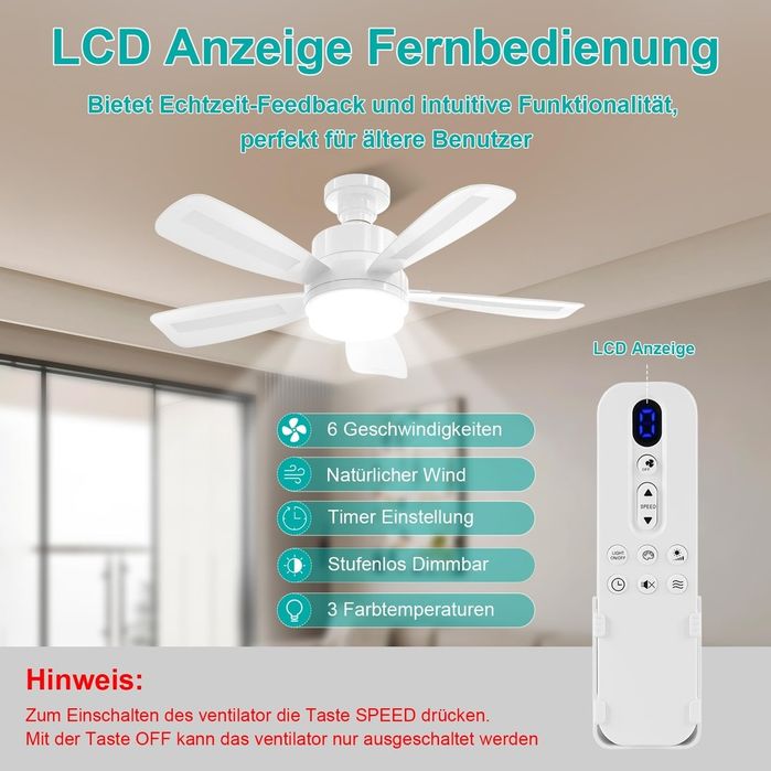 Ventilator tavan soclu e27 si telecomanda