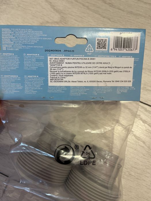 Adaptor tip B Intex 29061, 32/38mm, set 2 buc