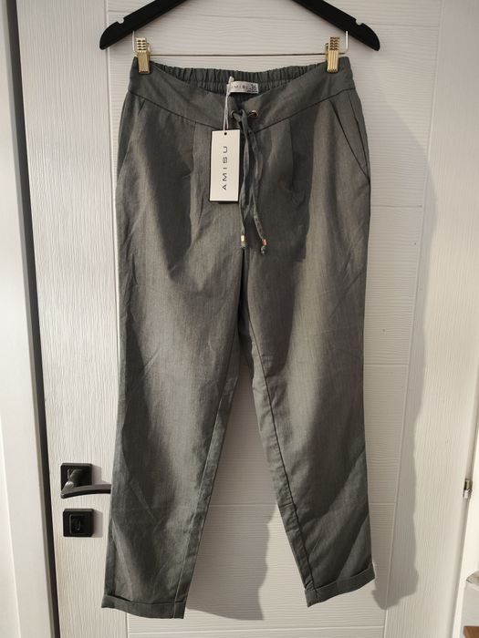 Pantaloni Amisu noi office S/S-M gri