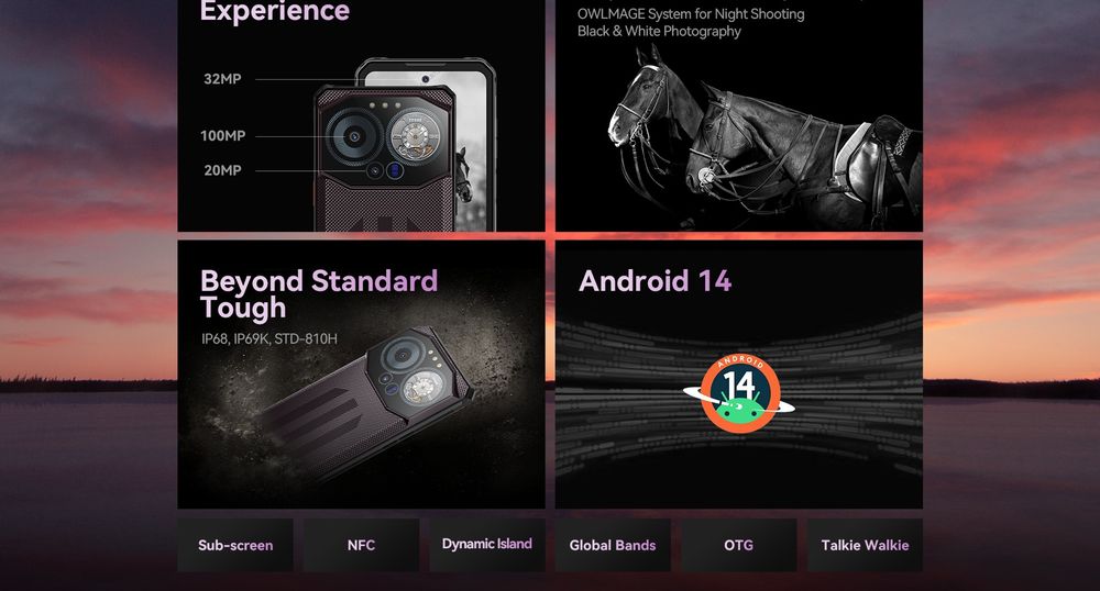 IIIF150 B3 Pro 5G 16/512GB IP68 IP69K смартфон 10800mAh батероя