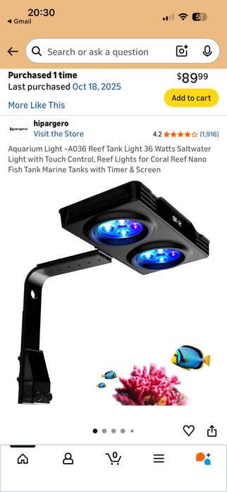 Set Acvariu marin, Dulap, Sump, Lumina