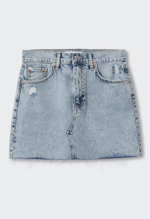 Fusta mini denim, Mango, XS
