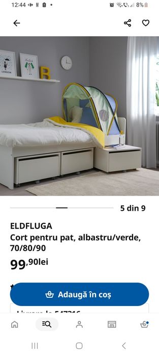 Cort pentru pat copii de la Ikea