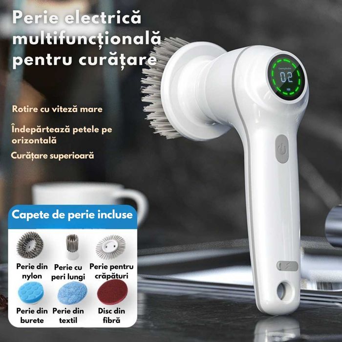 Perie electrica rotativa pentru curatare, Multifunctionala fara fir