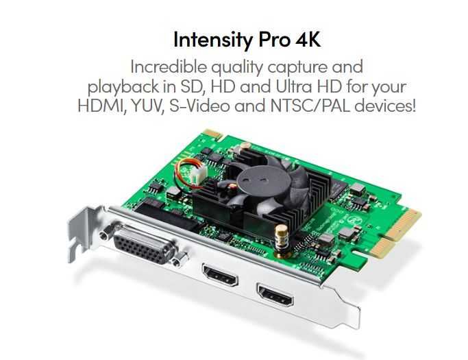 Placa Captură Universală HDMI - Blackmagic Intensity Pro 4K 10 Bit