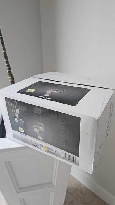 Lampă suspendată  Globo 3x60 W negru-fumuriu