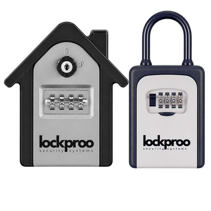 LOCKPROO Сейф Кутия за Ключове за Ключове с код - ГОЛЯМА, Катинар lockbox за Airbnb, Booking, хотел, вила, къща гараж