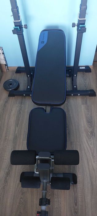 Banca fitness cu suport haltera si presa picioare