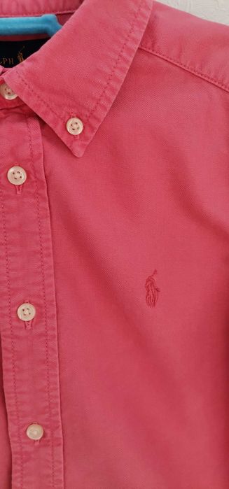 Cămașă băieți Ralph Lauren maneca lunga coral pink măr 5ani 115cm