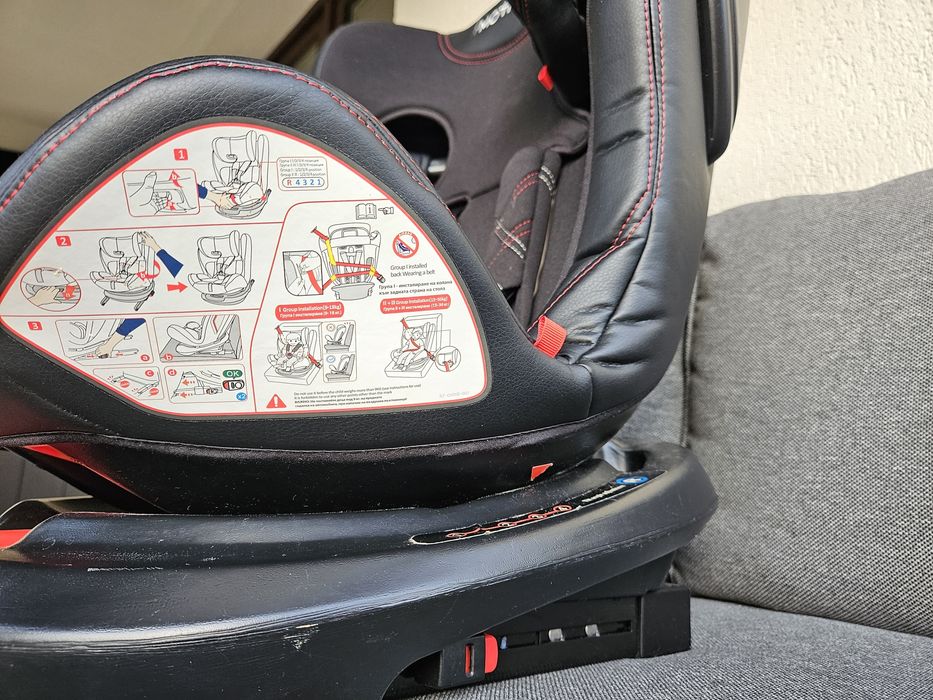 Scaun auto rotativ cu isofix 0-36 kg Leather Motion Black