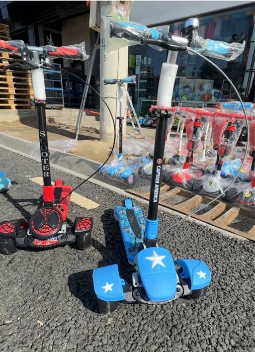 Детский складной самакат  стиле «Человек-паук».