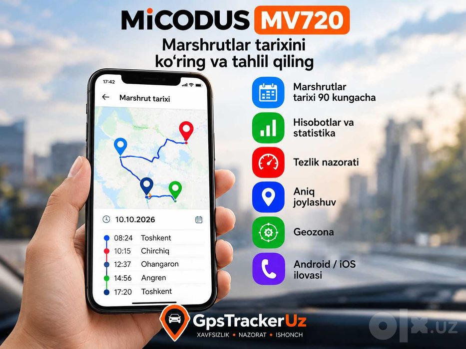 GPS-трекер MiCODUS MV720 (ishonchli hizmat Gps_Tracker_UZda!)