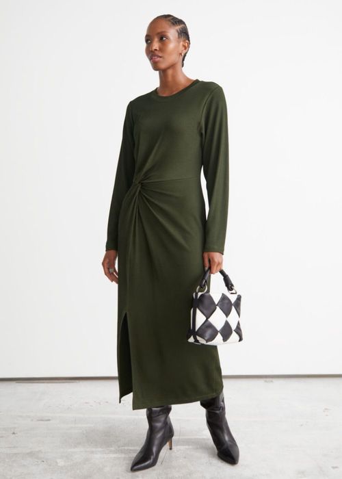 &Other stories рокля в тъмнозелено