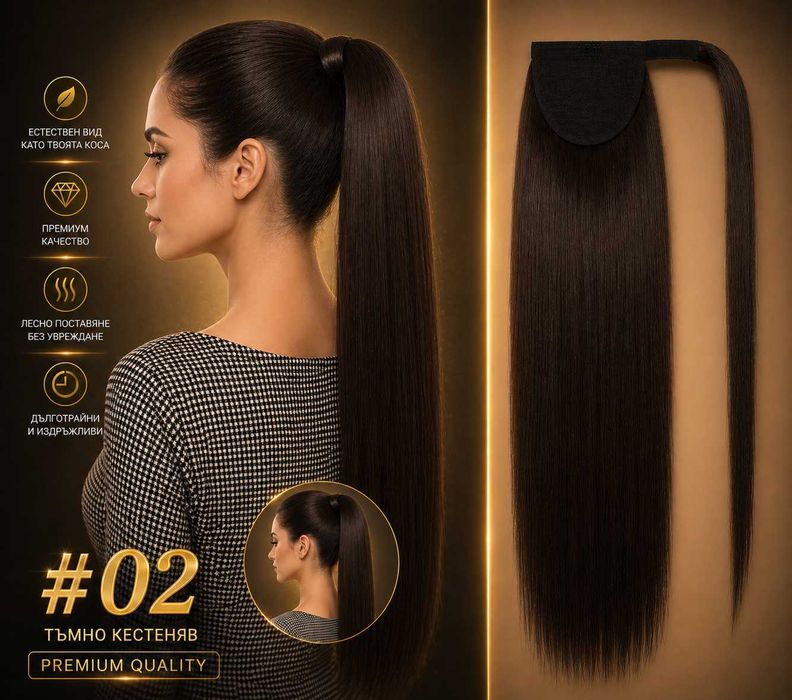 Естествена опашка за всеки ден- моментален обем и стил!