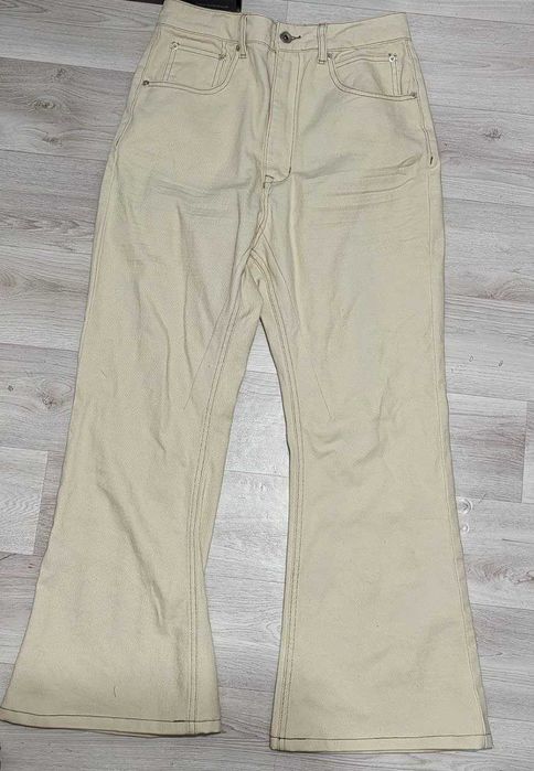 rick owens white flared jeans