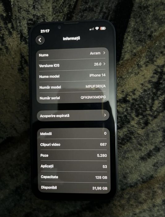 Vând iphone 14 128 gb