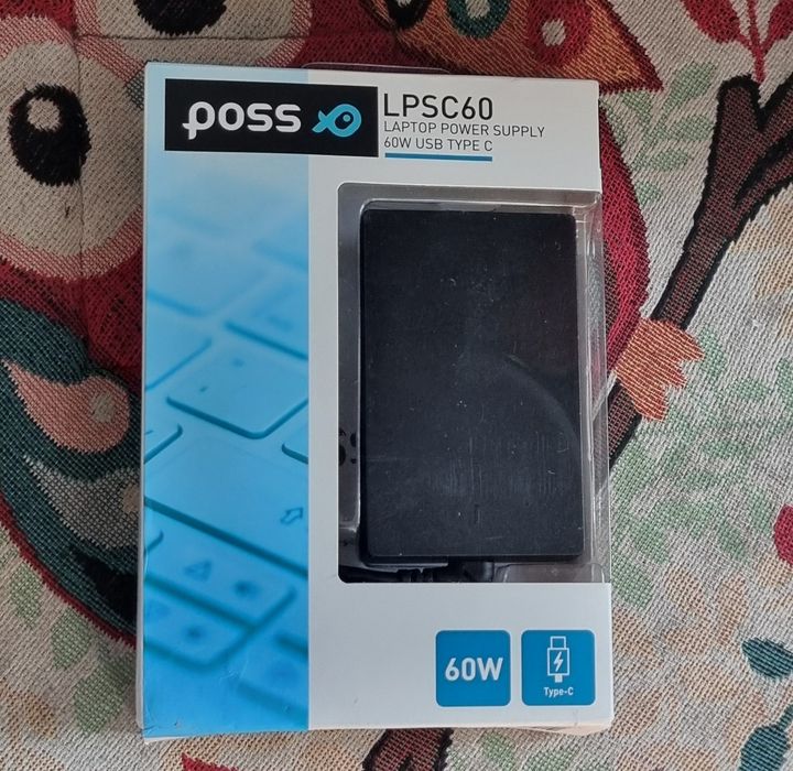 Încărcător laptop USB-C POSS LPSC60 – 60W, nou, sigilat