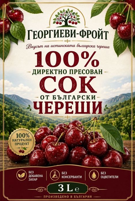 Натурален сок от български череши