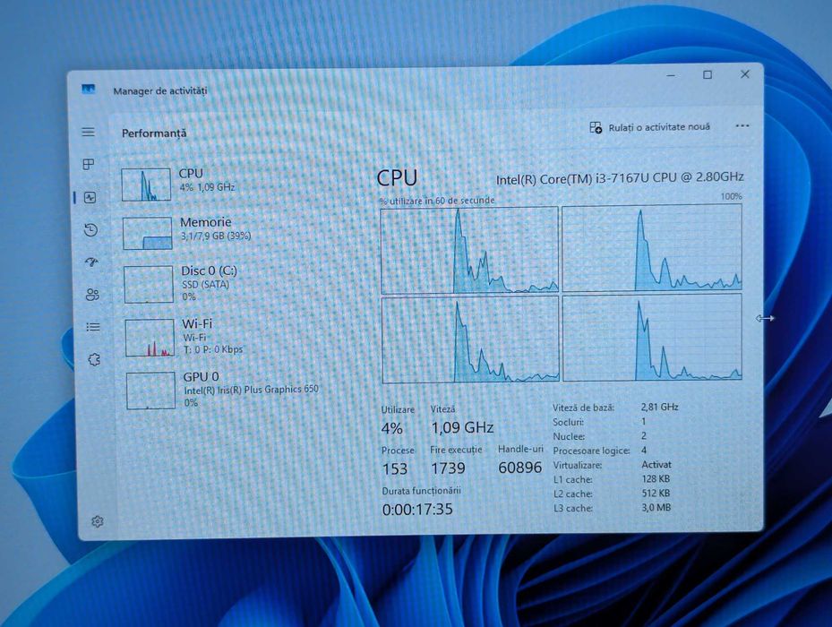 Laptop MEDION AKOYA P7402, Intel Core i3-7167U, Display FHD 43,9 cm