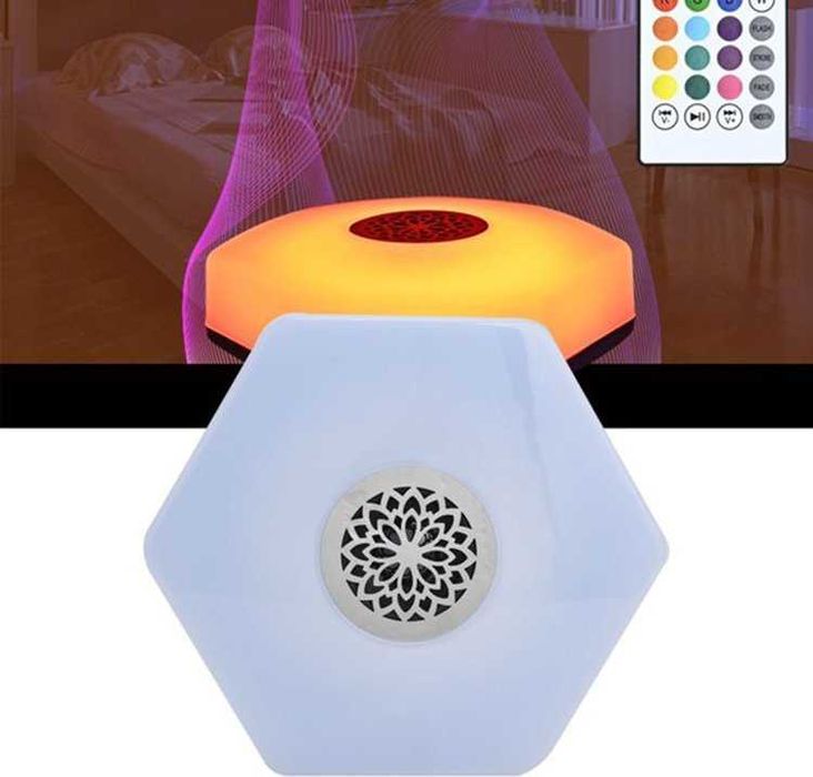 Bec LED RGBW cu difuzor Bluetooth si telecomanda 13 culori + muzica