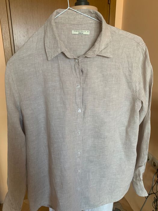 Ленена туника( тип риза) в цвят резеда