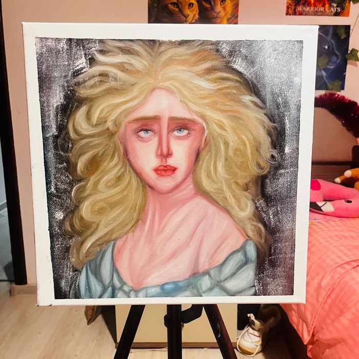 Pictură  pe pânză(40x40)din bumbac”Ecourile singurătății”