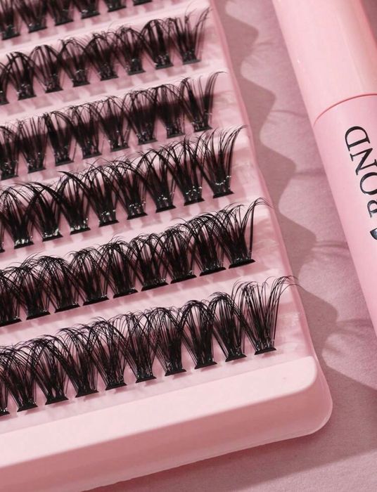 Комплект изкуствени мигли на снопчета с различни дължини