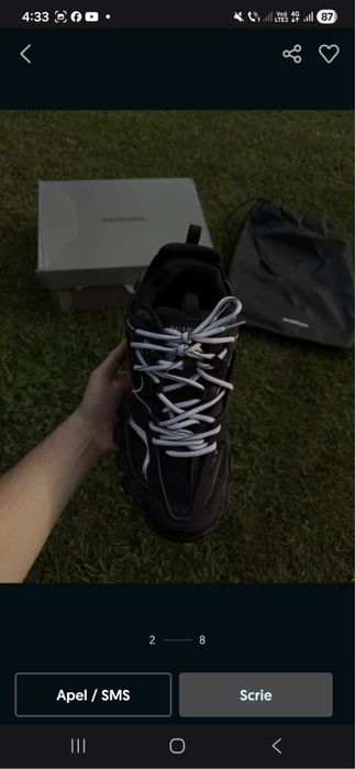Adidasi Balenciaga Track Black and White