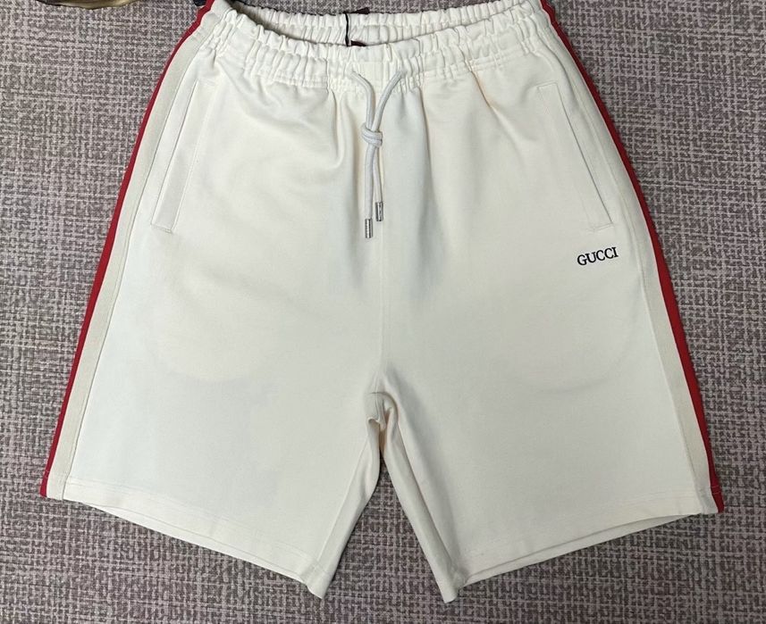 Pantaloni Scurți Gucci Alb Calitate Premium  White [Verificare Colet] Short Bermude