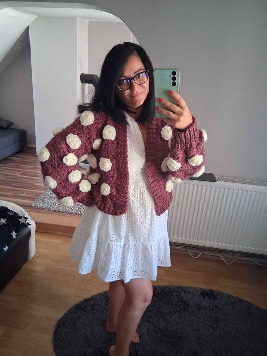 Vand cardigan cu flori 3D