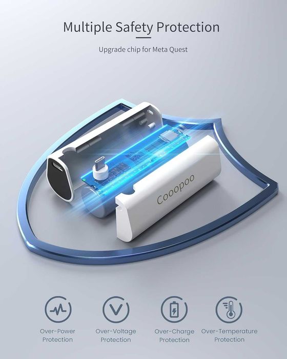 Комплект батерии за Meta Quest 3 и 2 Cooopoo 2x5000mAh леки
