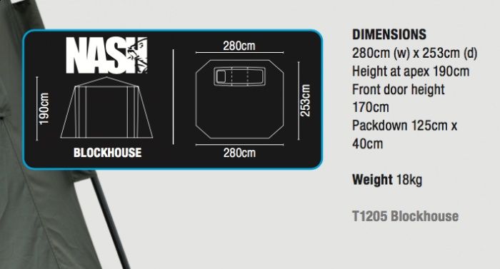 nash blockhouse със зимно покривало е колчета за навес