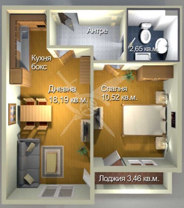 Двустаен апартамент в Меден Рудник 370-13106