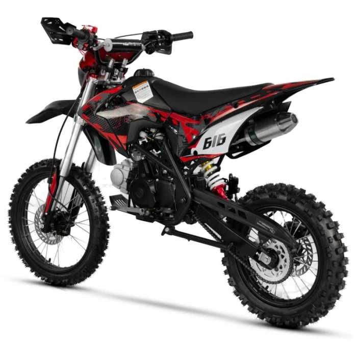 Motocicleta Cross/Enduro copii 4T XTR 616, 125cc, roti 17/14, pornire electric + pedala, culoare verde; rosu; albastru