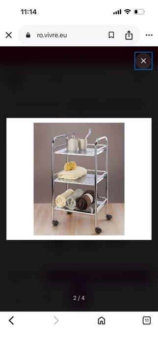 Vand carucior cromat 3 nivele pe roti