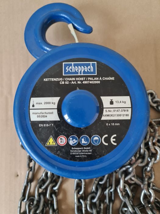 Macara scripete 2 t manual Scheppach