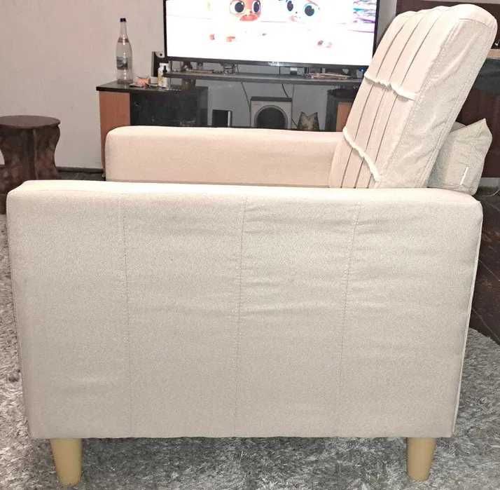 NOU – Fotoliu crem, 60 cm, material textil