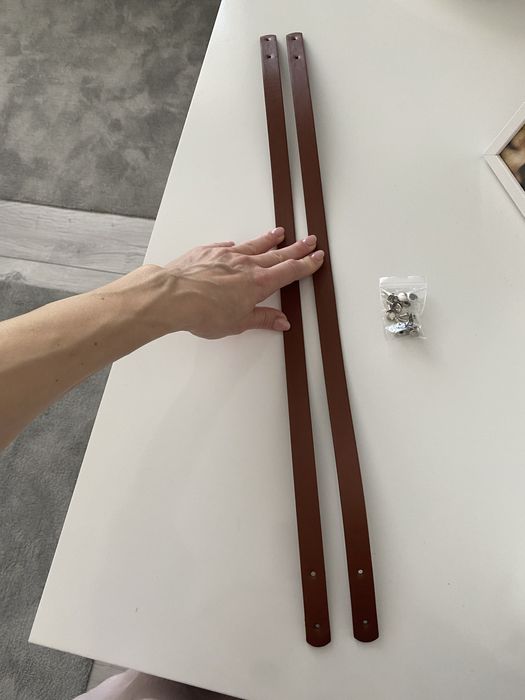 2 Bretele geanta,maro inchis,imitatie de piele,2cmx60cm,capse prindere