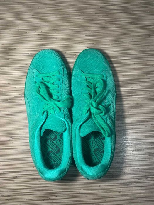 Tenesi / pantofi sport - verzi - Puma - noi - piele intoarsa