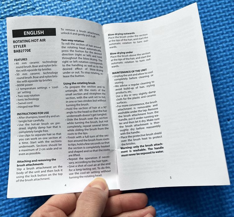 Perie rotativa cu aer cald Babyliss PRO rotating 800