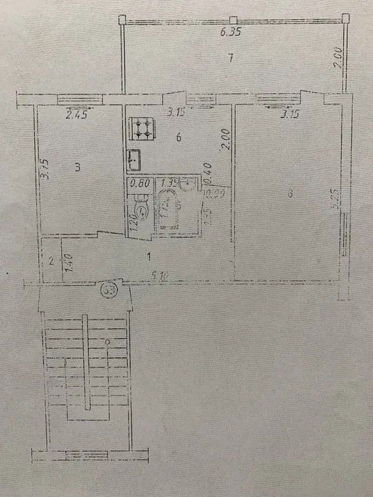 Продаётся 2/3/5 Карасу-1 С ремонтом Балкон 2×6