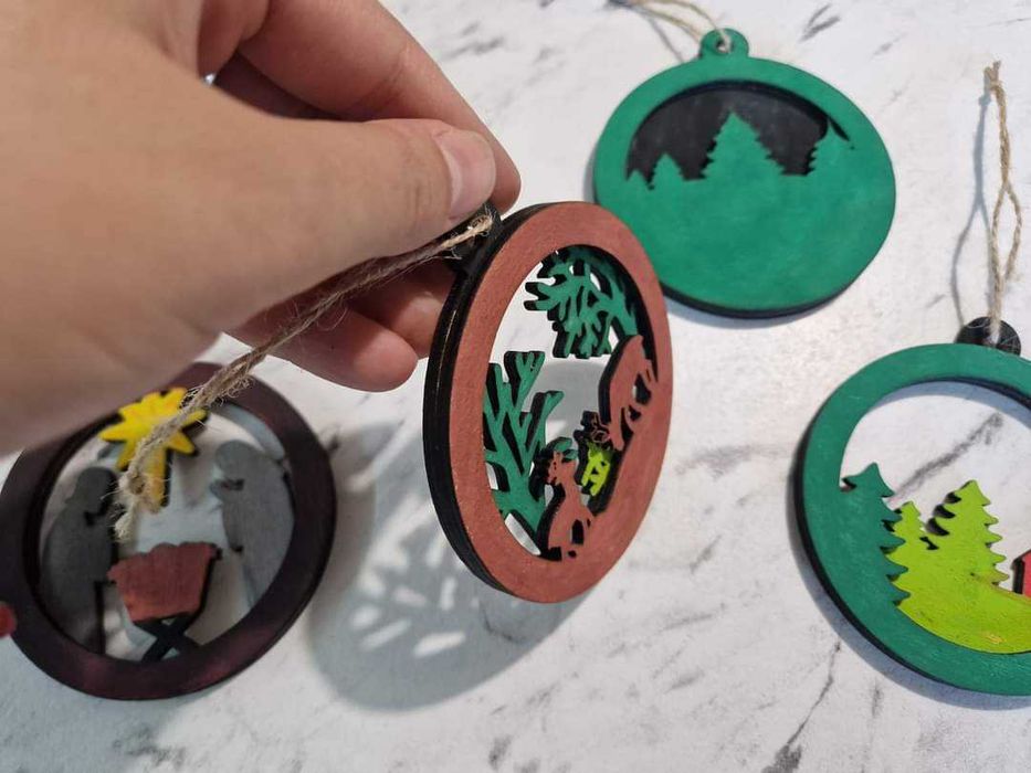 Дървени коледни играчки