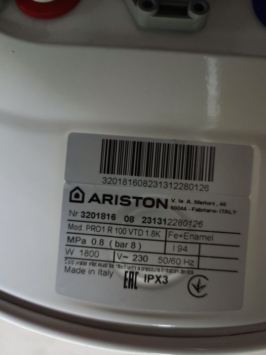 Водонагреватель ARISTON PRO1 R 100 VTD 1,8K