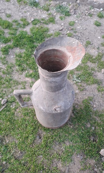 Canistra veche metalica 10 L zincata vintage, vas petrol, ulei