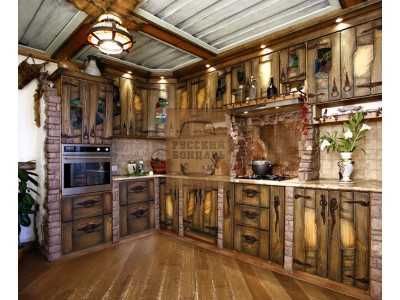 Кухни под старину из натурального дерева