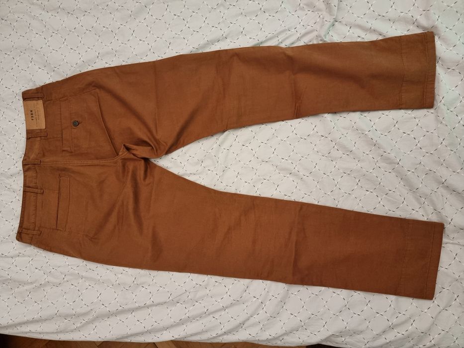 Pantaloni chino bărbați FSBN,  slim fit, maro